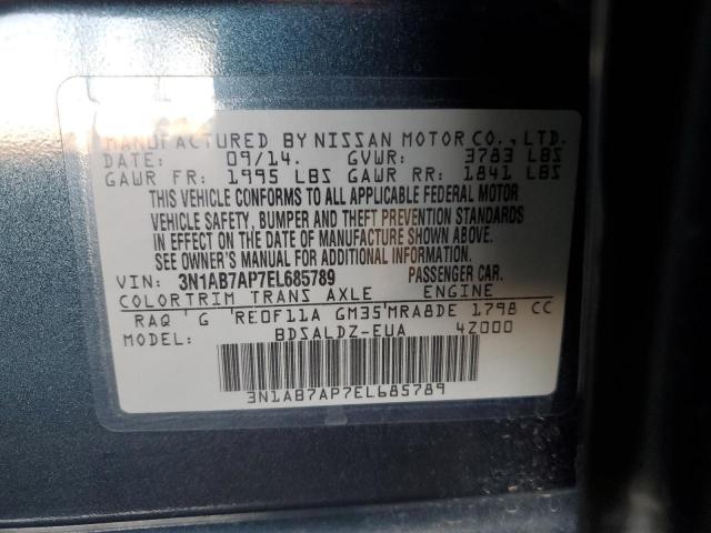 Photo 11 VIN: 3N1AB7AP7EL685789 - NISSAN SENTRA S 