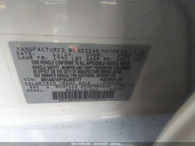 Photo 8 VIN: 3N1AB7AP7EL693777 - NISSAN SENTRA 