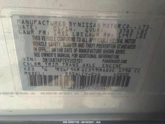 Photo 8 VIN: 3N1AB7AP7EY203101 - NISSAN SENTRA 