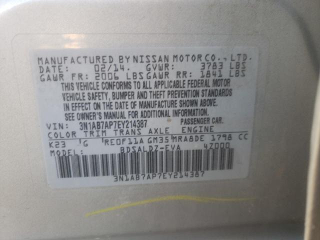 Photo 11 VIN: 3N1AB7AP7EY214387 - NISSAN SENTRA S 