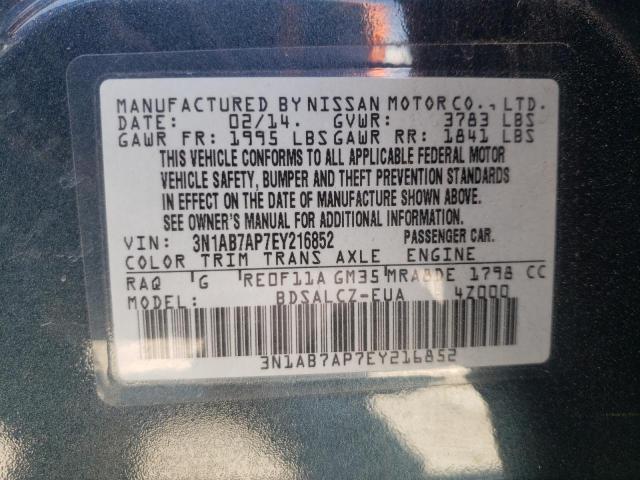 Photo 9 VIN: 3N1AB7AP7EY216852 - NISSAN SENTRA S 