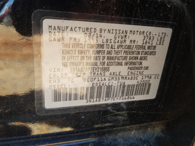 Photo 9 VIN: 3N1AB7AP7EY216866 - NISSAN SENTRA S 