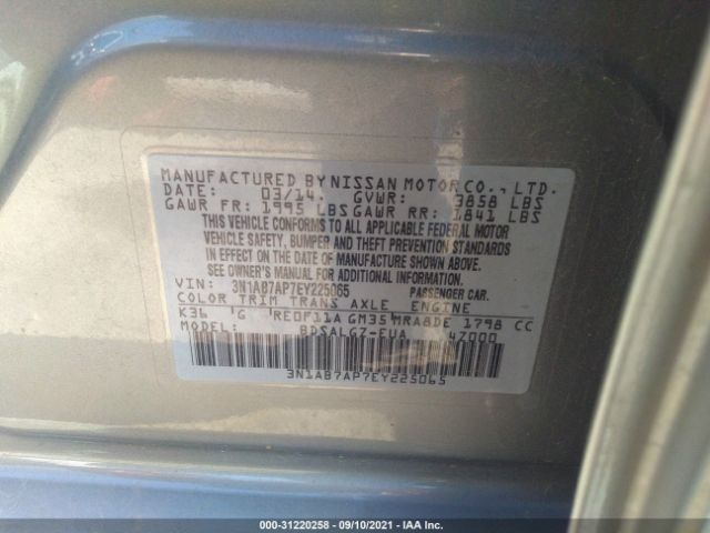 Photo 8 VIN: 3N1AB7AP7EY225065 - NISSAN SENTRA 