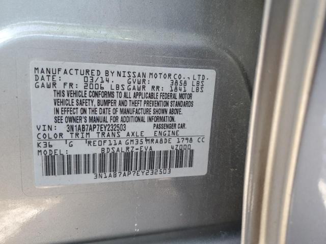 Photo 11 VIN: 3N1AB7AP7EY232503 - NISSAN SENTRA S 