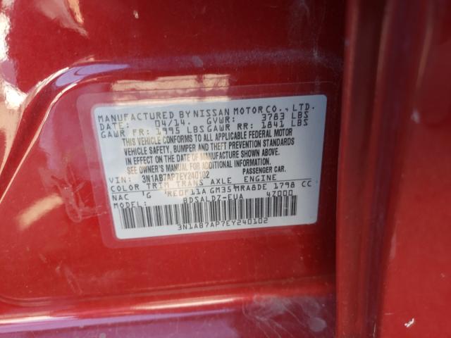 Photo 9 VIN: 3N1AB7AP7EY240102 - NISSAN SENTRA S 