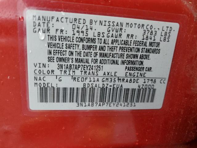 Photo 11 VIN: 3N1AB7AP7EY241251 - NISSAN SENTRA S 