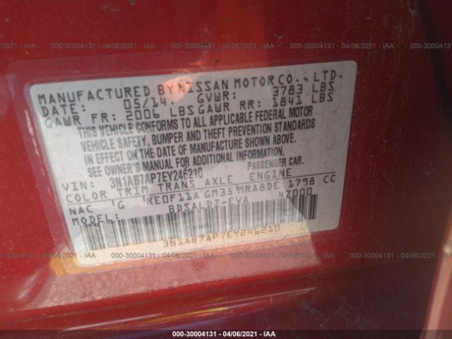 Photo 8 VIN: 3N1AB7AP7EY246210 - NISSAN SENTRA 