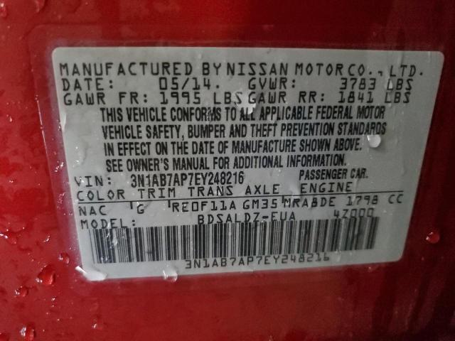 Photo 11 VIN: 3N1AB7AP7EY248216 - NISSAN SENTRA S 