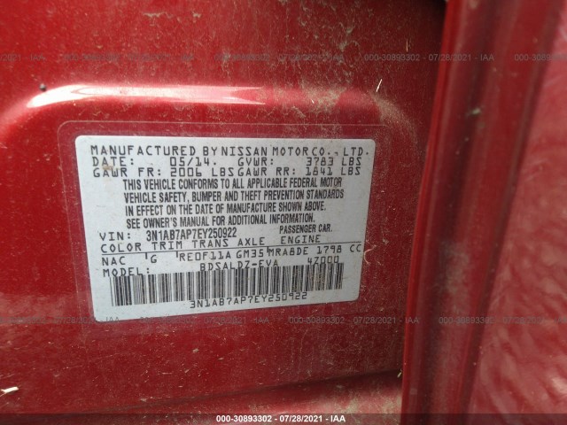 Photo 8 VIN: 3N1AB7AP7EY250922 - NISSAN SENTRA 