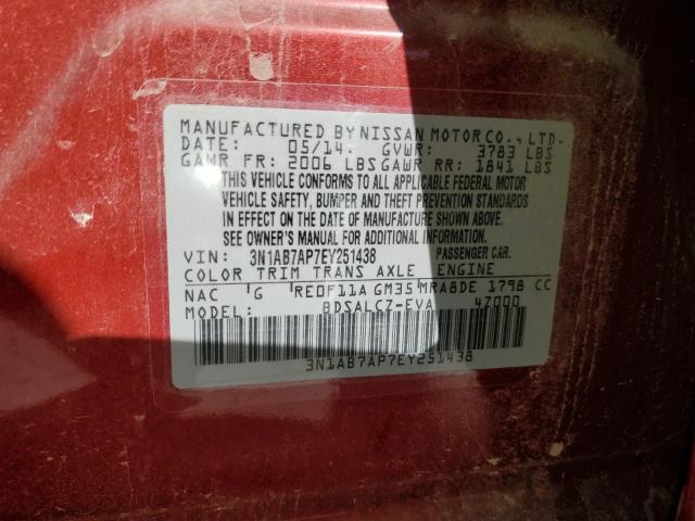 Photo 11 VIN: 3N1AB7AP7EY251438 - NISSAN SENTRA 