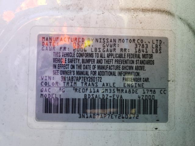 Photo 9 VIN: 3N1AB7AP7EY260172 - NISSAN SENTRA S 