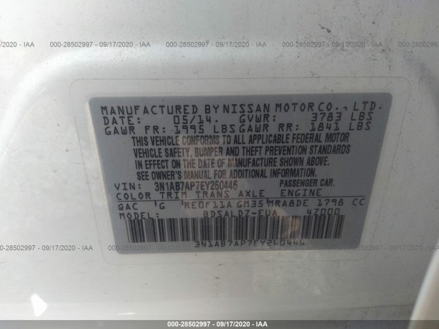 Photo 8 VIN: 3N1AB7AP7EY260446 - NISSAN SENTRA 