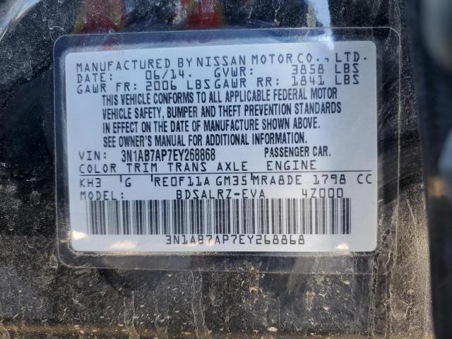 Photo 11 VIN: 3N1AB7AP7EY268868 - NISSAN SENTRA S 