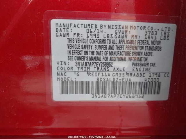 Photo 8 VIN: 3N1AB7AP7EY268952 - NISSAN SENTRA 