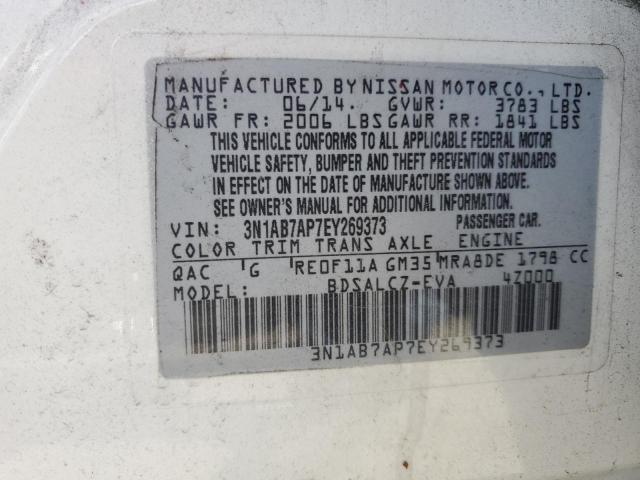 Photo 11 VIN: 3N1AB7AP7EY269373 - NISSAN SENTRA S 