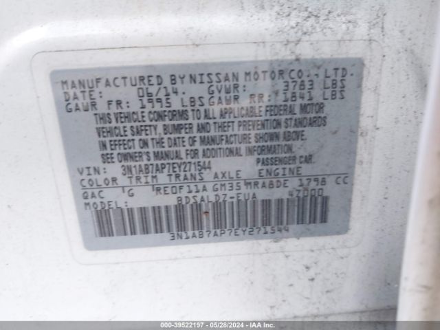 Photo 8 VIN: 3N1AB7AP7EY271544 - NISSAN SENTRA 