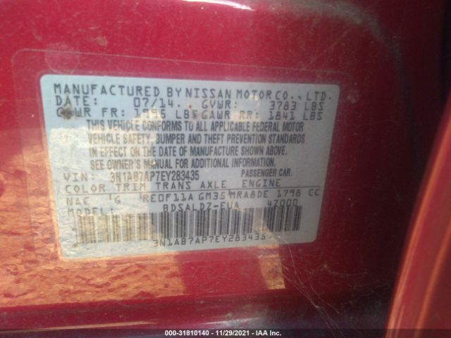 Photo 8 VIN: 3N1AB7AP7EY283435 - NISSAN SENTRA 