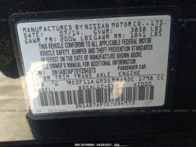 Photo 8 VIN: 3N1AB7AP7EY284973 - NISSAN SENTRA 