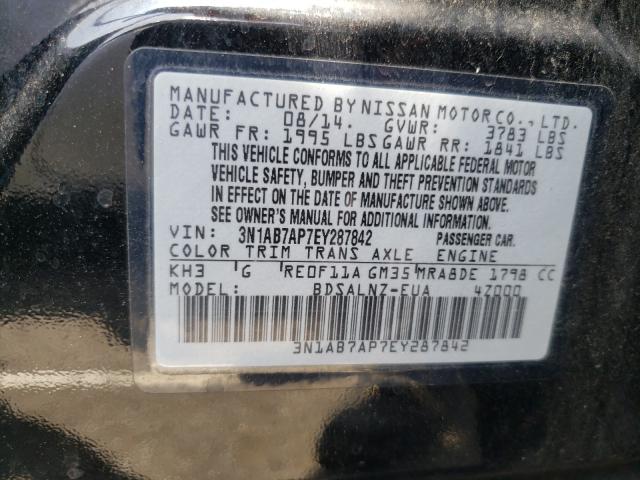 Photo 9 VIN: 3N1AB7AP7EY287842 - NISSAN SENTRA S 