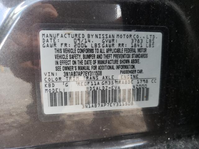 Photo 9 VIN: 3N1AB7AP7EY311508 - NISSAN SENTRA S 