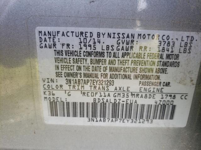 Photo 11 VIN: 3N1AB7AP7EY321293 - NISSAN SENTRA S 