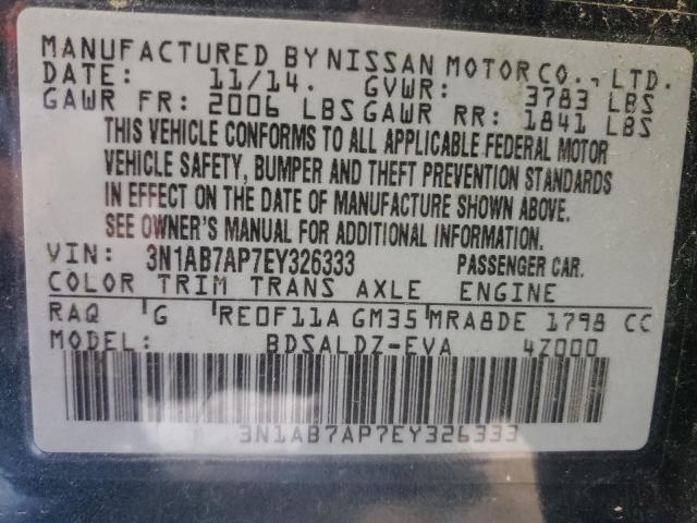 Photo 9 VIN: 3N1AB7AP7EY326333 - NISSAN SENTRA 