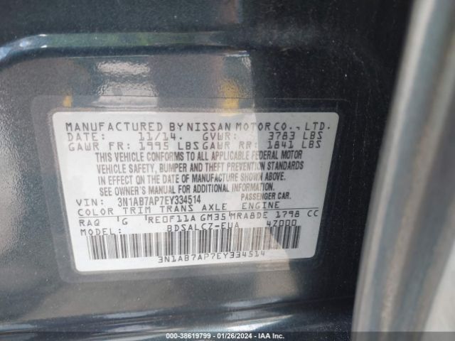 Photo 8 VIN: 3N1AB7AP7EY334514 - NISSAN SENTRA 