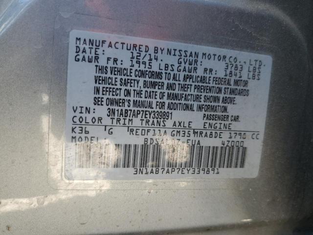 Photo 12 VIN: 3N1AB7AP7EY339891 - NISSAN SENTRA S 