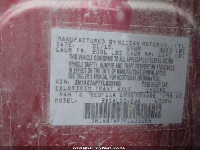 Photo 8 VIN: 3N1AB7AP7FL635105 - NISSAN SENTRA 