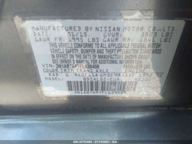 Photo 8 VIN: 3N1AB7AP7FL639459 - NISSAN SENTRA 