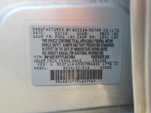 Photo 11 VIN: 3N1AB7AP7FL647464 - NISSAN SENTRA S 