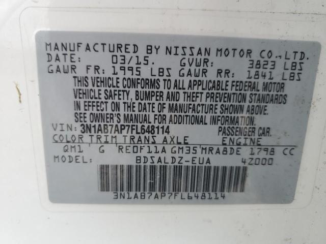 Photo 12 VIN: 3N1AB7AP7FL648114 - NISSAN SENTRA 