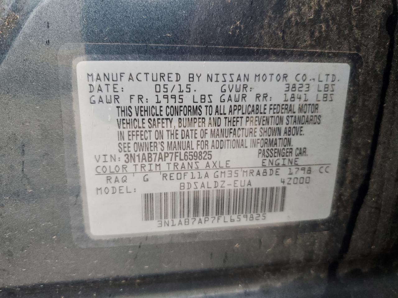 Photo 11 VIN: 3N1AB7AP7FL659825 - NISSAN SENTRA 