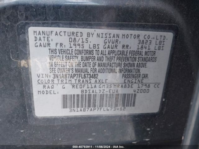 Photo 8 VIN: 3N1AB7AP7FL673482 - NISSAN SENTRA 