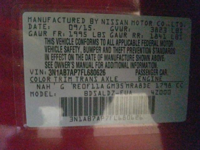 Photo 9 VIN: 3N1AB7AP7FL680626 - NISSAN SENTRA S 