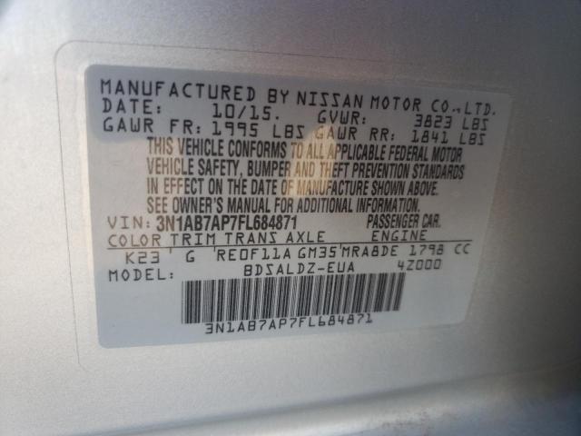 Photo 11 VIN: 3N1AB7AP7FL684871 - NISSAN SENTRA 