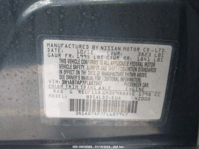 Photo 8 VIN: 3N1AB7AP7FL687947 - NISSAN SENTRA 