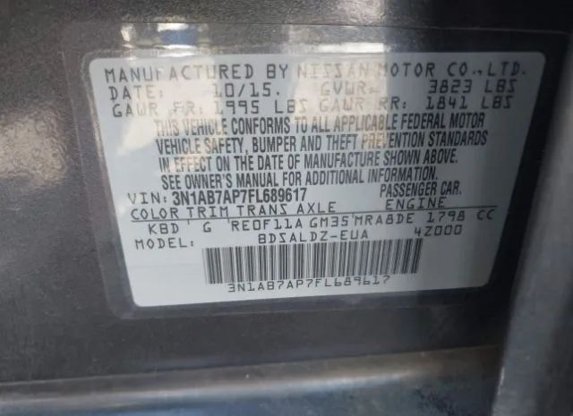 Photo 8 VIN: 3N1AB7AP7FL689617 - NISSAN SENTRA 