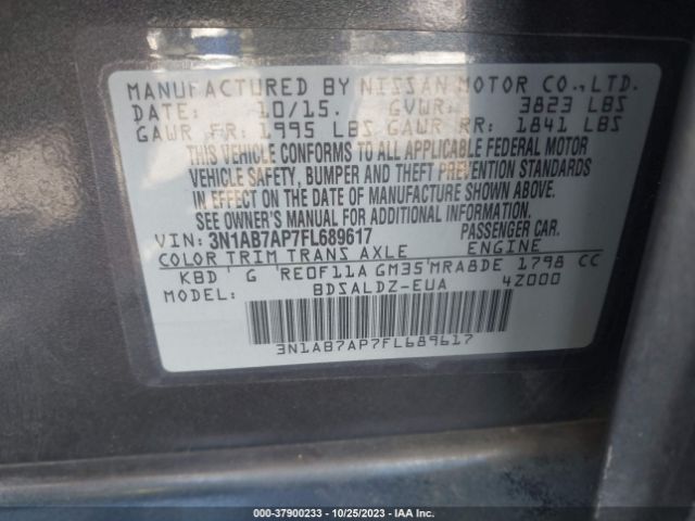 Photo 8 VIN: 3N1AB7AP7FL689617 - NISSAN SENTRA 