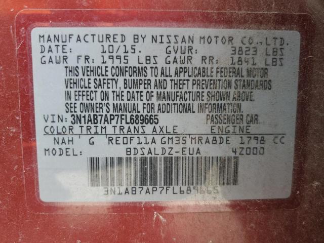 Photo 11 VIN: 3N1AB7AP7FL689665 - NISSAN SENTRA S 