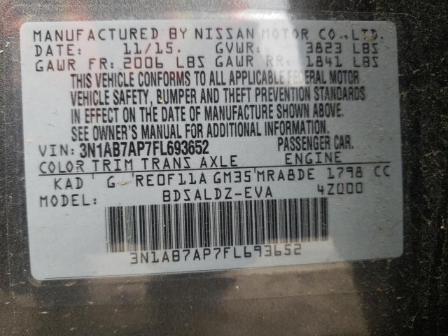 Photo 9 VIN: 3N1AB7AP7FL693652 - NISSAN SENTRA S 