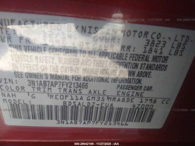 Photo 8 VIN: 3N1AB7AP7FY213466 - NISSAN SENTRA 