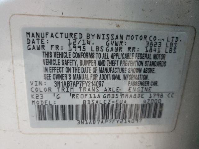 Photo 9 VIN: 3N1AB7AP7FY214097 - NISSAN SENTRA S 