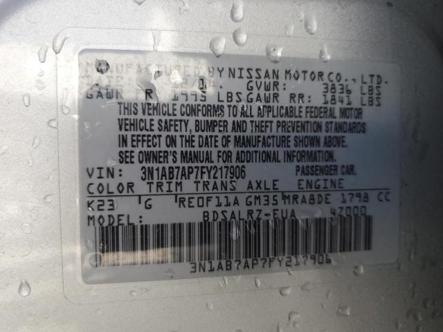 Photo 11 VIN: 3N1AB7AP7FY217906 - NISSAN SENTRA 