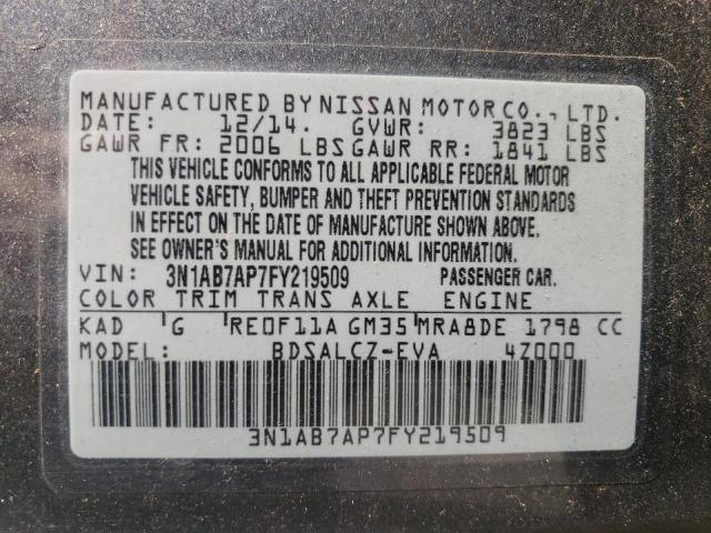 Photo 11 VIN: 3N1AB7AP7FY219509 - NISSAN SENTRA 