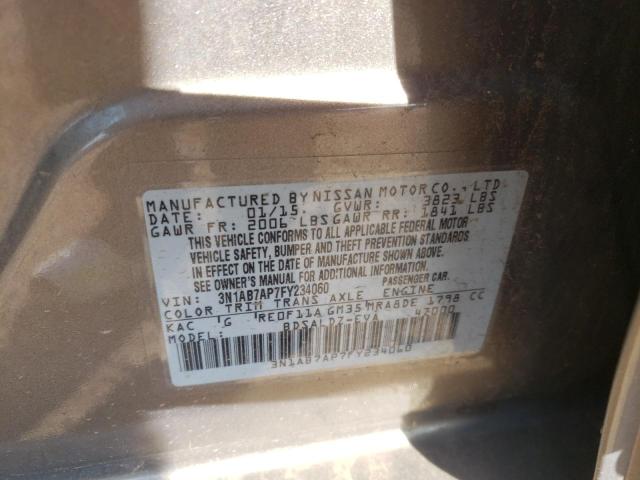 Photo 9 VIN: 3N1AB7AP7FY234060 - NISSAN SENTRA S 