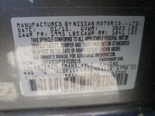 Photo 9 VIN: 3N1AB7AP7FY235516 - NISSAN SENTRA S 