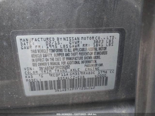 Photo 8 VIN: 3N1AB7AP7FY236262 - NISSAN SENTRA 