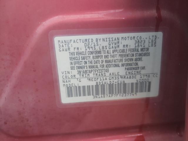 Photo 9 VIN: 3N1AB7AP7FY237749 - NISSAN SENTRA S 