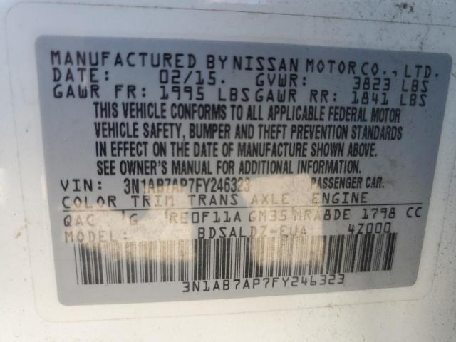 Photo 11 VIN: 3N1AB7AP7FY246323 - NISSAN SENTRA S 